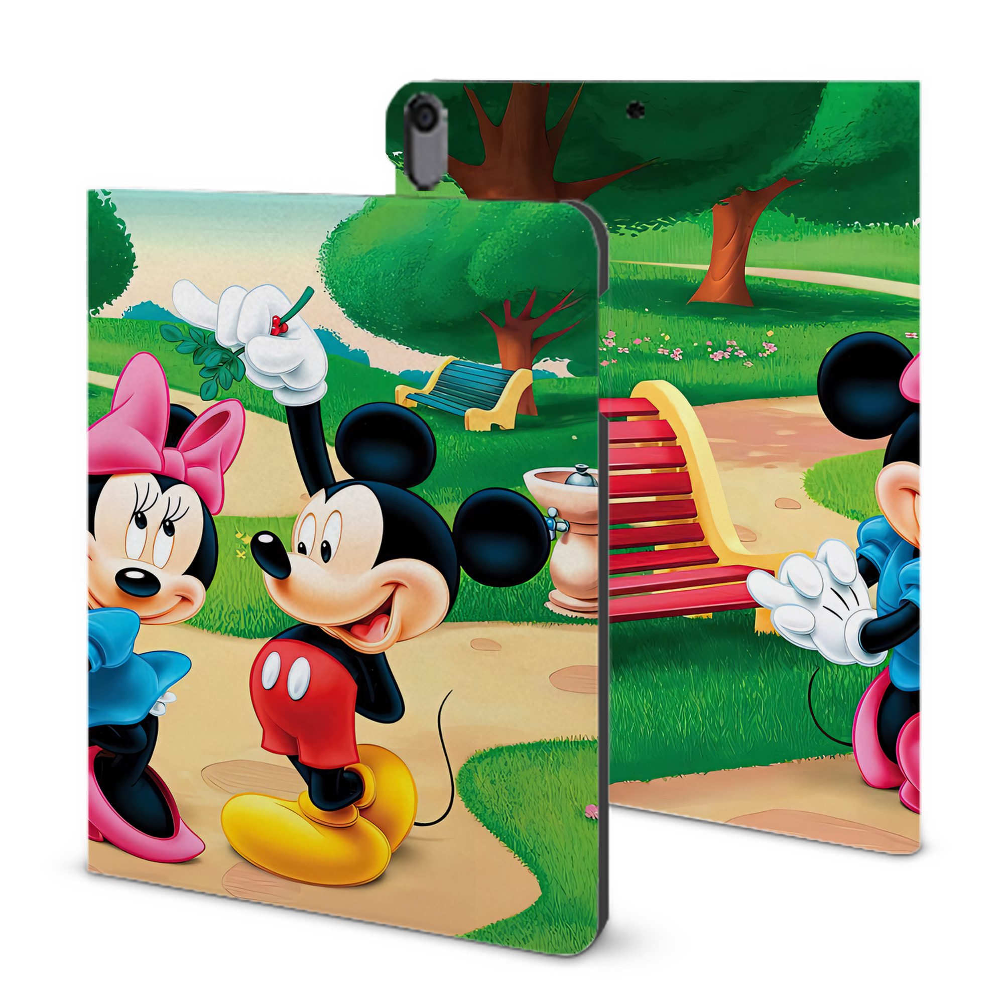 （画像用） ミッキーマウス Mickey Mouse IPad ケース ブック型 PUレザー TPU 耐衝撃 軽量 薄型 ペン収納なし 全面保護 IPad 各モデル対応